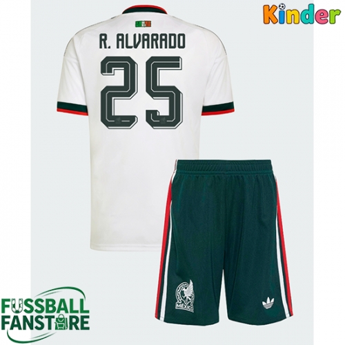 Mexiko Roberto Alvarado #25 Replik Auswärtstrikot Kinder WM 2026 Kurzarm (+ Kurze Hosen)